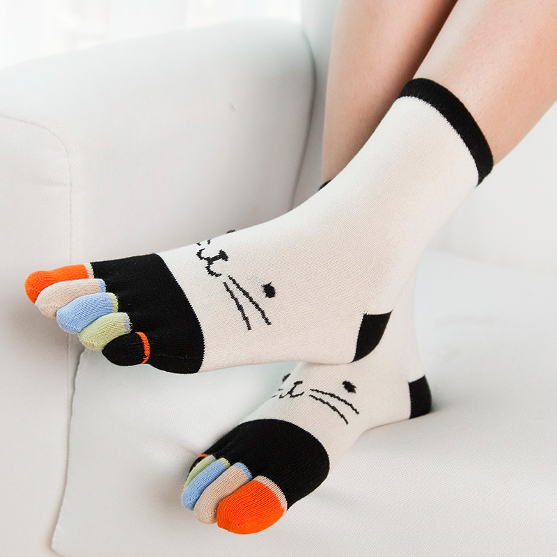 Ms Toe Socks Warm Winter Socks Cotton Socks Toe Socks Color Refers Cartoon Socks